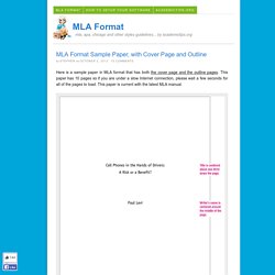 MLA Format Sample Paper - MLA Format