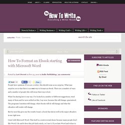 How To Format an Ebook starting with Microsoft Word
