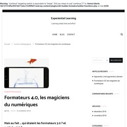 Formateurs 4.0, les magiciens du numériques – Experiential Learning