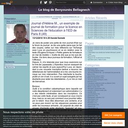Journal d'Hélène M., un exemple de journal de formation pour la licence en Sciences de l'éducation à l'IED de Paris 8 (49) - Le blog de Benyounès Bellagnech