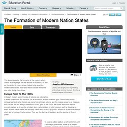 The Formation of Modern Nation States Video - Lesson and Example