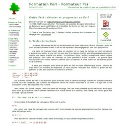Formation Perl - Guide Perl : tables de hachage