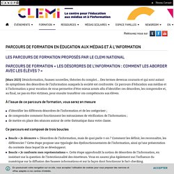 Parcours de formation en éducation aux médias et à l'information - CLEMI