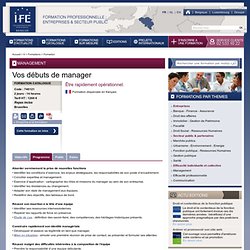 Formation - Vos débuts de manager - IFE Belgique
