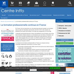 La formation professionnelle continue en France