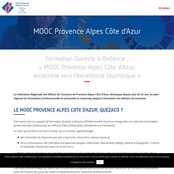 FORMATION MOOC Provence Alpes Côte d'Azur aux métiers du Tourisme