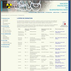 L'offre de formation - Societe francaise de radioprotection