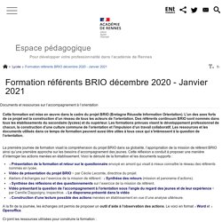 Formation référents BRIO décembre 2020 - Espace pédagogique