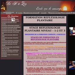 FORMATION ET STAGES DE REFLEXOLOGIE PLANTAIRE - SOINS DES PIEDS