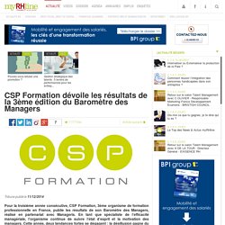 CSP Formation dévoile les résultats de la 3ème édition du Baromètre des Managers