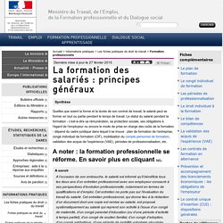 La formation des salariés : principes généraux