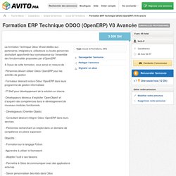 Formation ERP Technique ODOO (OpenERP) V8 Avancée