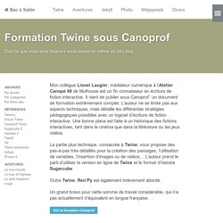 Formation Twine sous Canoprof - Bac à Sable