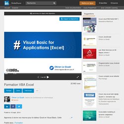 Formation VBA Excel
