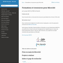 Formations et ressources pour Micro:bit — Documentation IREM Marseille - Micro:bit 1