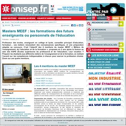 Masters MEEF : les formations des futurs enseignants ou personnels de l'éducation