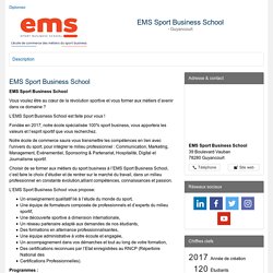 EMS Sport Business School : Avis, Formations et Informations !