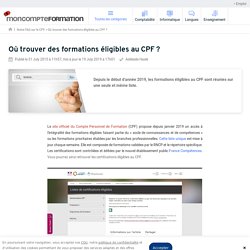 Où trouver des formations éligibles au CPF ? - MonCompteFormation