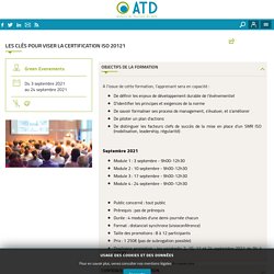 Formations - Les clés pour viser la certification ISO 20121