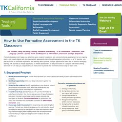 How to Use Formative Assessment in the TK Classroom
