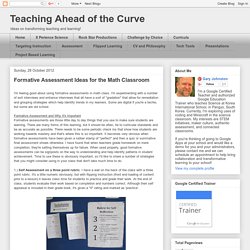 Formative Assessment Ideas for the Math Classroom