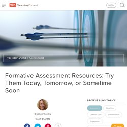 Formative Assessment Tools & Resources