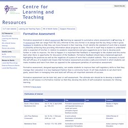 Formative Assessment - Centre for Learning and Teaching Resources