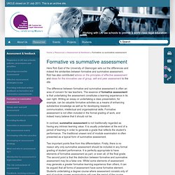 Formative vs summative assessment at UKCLE