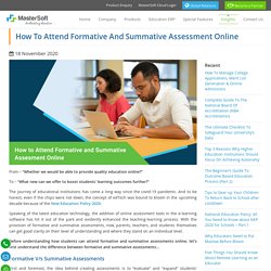 How to Attend Formative and Summative Assessment Online