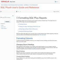 Formatting SQL*Plus Reports