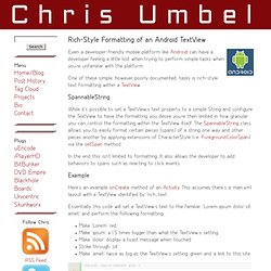 Rich-Style Formatting of an Android TextView - ChrisUmbel.com