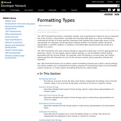 Formatting Types