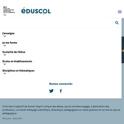 EDUSCOL : Former l'esprit critique des élèves