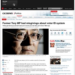 Former Tory MP had misgivings about voter ID system - Politics