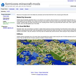 formivore-minecraft-mods - Mod that builds cities, roads, walls, and ruins in Minecraft