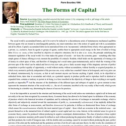 The Forms of Capital by Pierre Bourdieu 1986