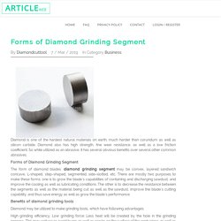 Forms of Diamond Grinding Segment