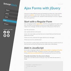 Ajax Forms with jQuery | Trevor Davis