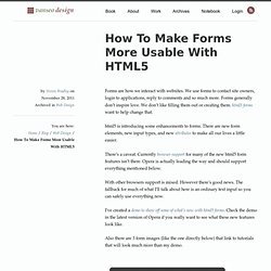 How To Make Forms More Usable With HTML5