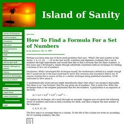 How to Find a Formula for a Set of Numbers