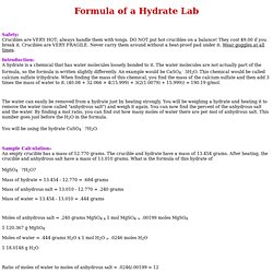 Formula of a Hydrate #2