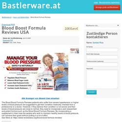 Blood Boost Formula Reviews USA - Bastlerware.at