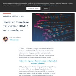 Insérer un formulaire d'inscription HTML à votre newsletter
