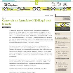 Concevoir un formulaire HTML qui tient la route
