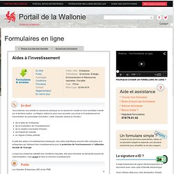formulaires.wallonie.be > Entreprises > Aide à l'investissement