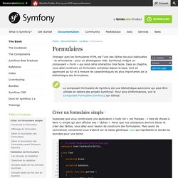 Formulaires (The Symfony Book)