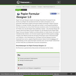 Papier Formular Designer 1.0 Download