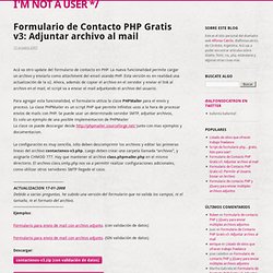 Formulario de Contacto PHP Gratis v3: Adjuntar archivo al mail