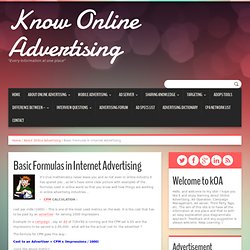Basic formulas in Online advertising