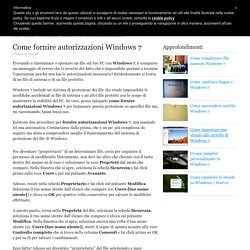 Come fornire autorizzazioni Windows 7